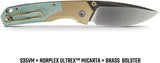 Vosteed Psyop 299 Top Linerlock Knife Teal Norplex UltreX Micarta S35VN 3In Blade - Premium Steel for EDC by Vosteed