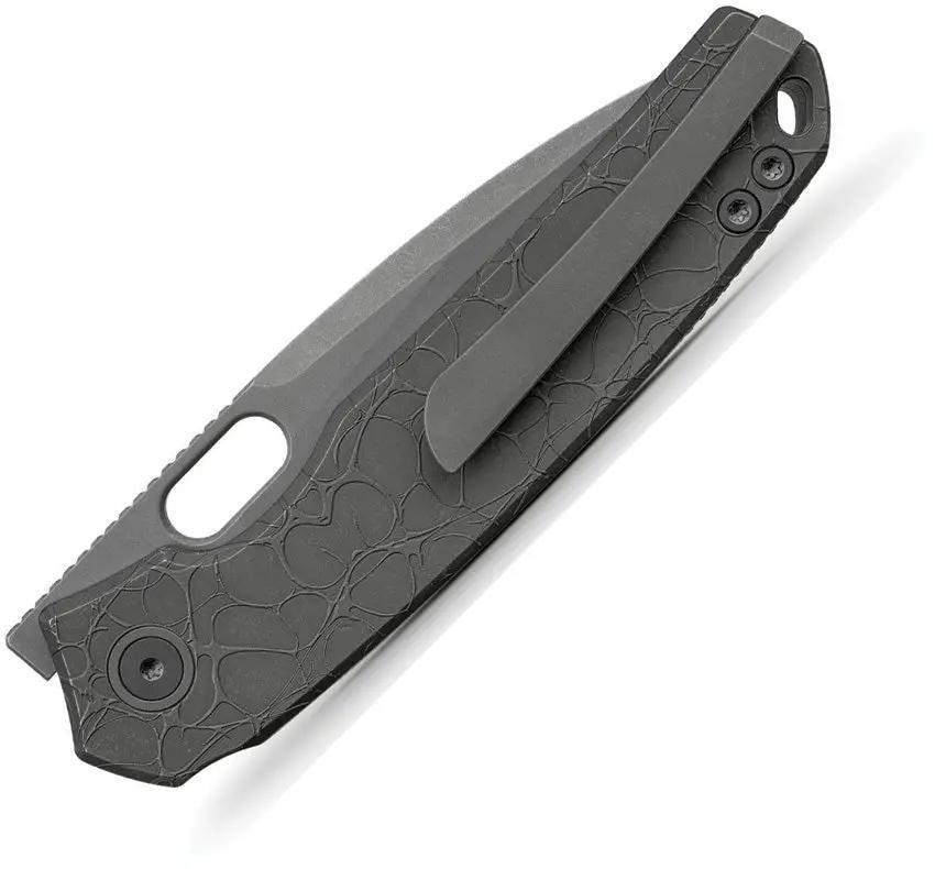 Vosteed Psyop Top Linerlock Ti - Stonewashed Blade With Dim Gray Titanium Handle For Everyday Carry by Vosteed