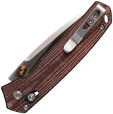 Vosteed Mini Psyop Crossbar Lock EDC Knife - 2.75 Inch Satin Elmax Blade With Micarta Handle by Vosteed