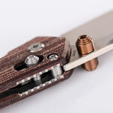 Vosteed Mini Psyop Crossbar Lock EDC Knife - 2.75 Inch Satin Elmax Blade With Micarta Handle by Vosteed