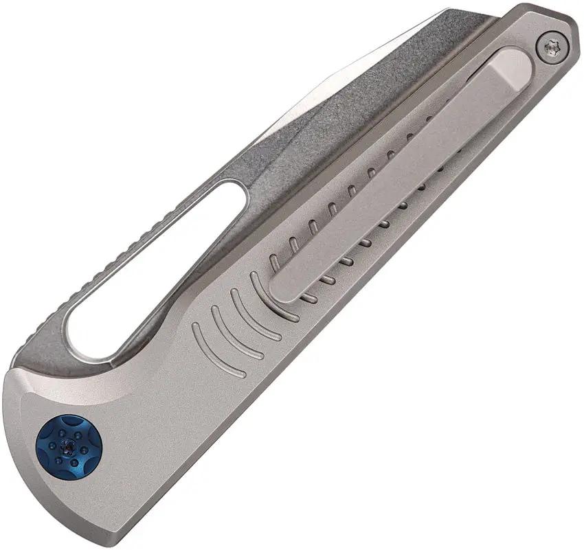 Vosteed Gavko Leopard - Premium M390 Stonewash Sheepsfoot Blade Gray Titanium Handle For EDC by Vosteed