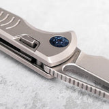 Vosteed Gavko Leopard - Premium M390 Stonewash Sheepsfoot Blade Gray Titanium Handle For EDC by Vosteed