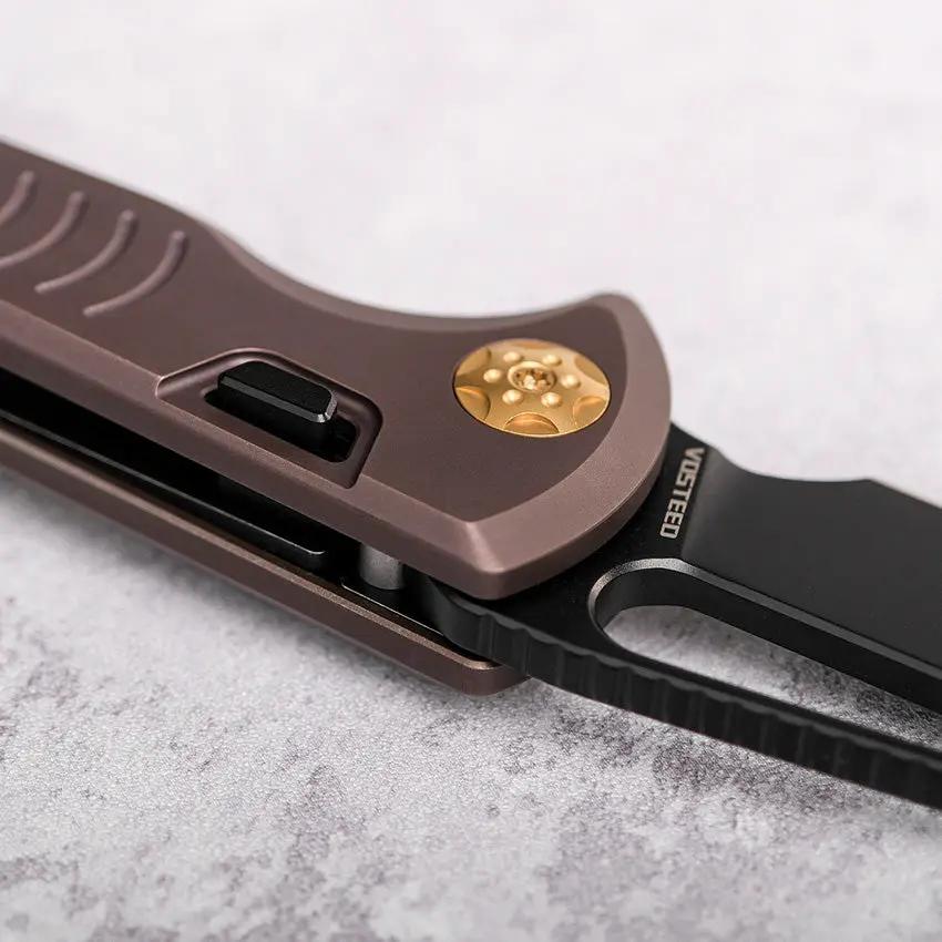 Vosteed Gavko Leopard Linerlock Knife - Titanium Purple Handle With Premium M390 Blade For EDC Enthusiasts by Vosteed