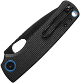 Vosteed Porcupine Top Linerlock Knife - EDC Ready 3-Inch 14C28N Blade With Black Stonewash And Canvas Micarta Handle by Vosteed