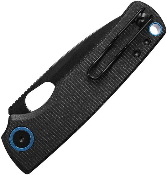 Vosteed Porcupine Top Linerlock Knife - EDC Ready 3-Inch 14C28N Blade With Black Stonewash And Canvas Micarta Handle by Vosteed