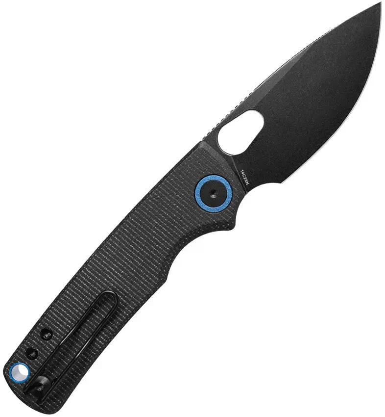Vosteed Porcupine Top Linerlock Knife - EDC Ready 3-Inch 14C28N Blade With Black Stonewash And Canvas Micarta Handle by Vosteed