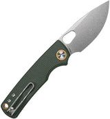 Vosteed Porcupine Premium Top Linerlock Knife - Green Canvas Micarta Handle and 14C28N Sandvik Blade for EDC by Vosteed