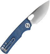 Vosteed Porcupine Top Linerlock Knife - Compact EDC Folding Knife With 3 Inch Satin Blade And Blue Canvas Micarta Handle by Vosteed
