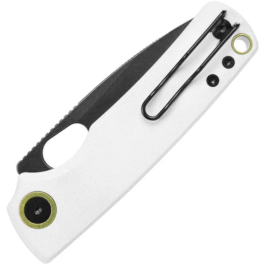 Vosteed Porcupine Top Linerlock Knife - White G10 Handle With Green Accents For EDC Enthusiasts by Vosteed