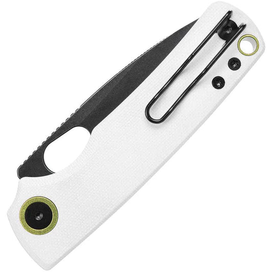 Vosteed Porcupine Top Linerlock Knife - White G10 Handle With Green Accents For EDC Enthusiasts by Vosteed