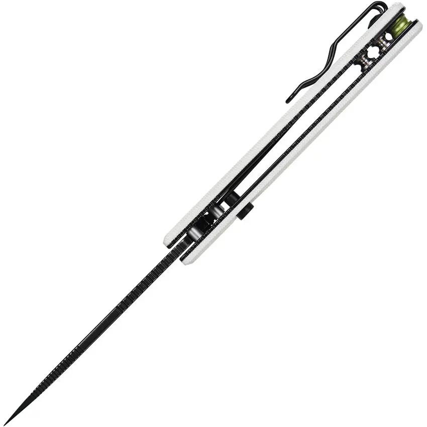 Vosteed Porcupine Top Linerlock Knife - White G10 Handle With Green Accents For EDC Enthusiasts by Vosteed