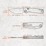 Vosteed Porcupine Top Linerlock Knife - White G10 Handle With Green Accents For EDC Enthusiasts by Vosteed