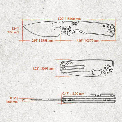 Vosteed Porcupine Top Linerlock Knife - White G10 Handle With Green Accents For EDC Enthusiasts by Vosteed