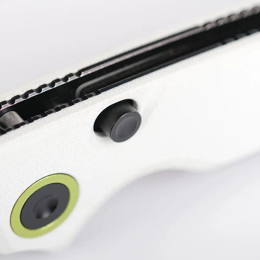 Vosteed Porcupine Top Linerlock Knife - White G10 Handle With Green Accents For EDC Enthusiasts by Vosteed