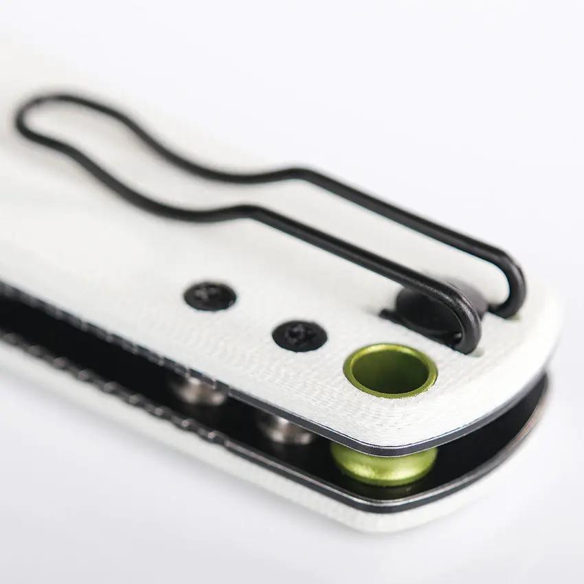 Vosteed Porcupine Top Linerlock Knife - White G10 Handle With Green Accents For EDC Enthusiasts by Vosteed