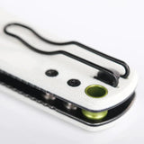 Vosteed Porcupine Top Linerlock Knife - White G10 Handle With Green Accents For EDC Enthusiasts by Vosteed