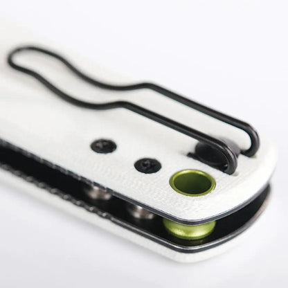 Vosteed Porcupine Top Linerlock Knife - White G10 Handle With Green Accents For EDC Enthusiasts by Vosteed