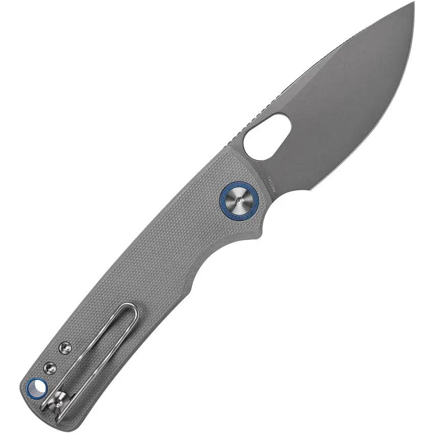 Vosteed Porcupine Top Liner Lock Knife - 3 Inch Drop Point Blade 14C28N Gray G10 Handle For EDC by Vosteed