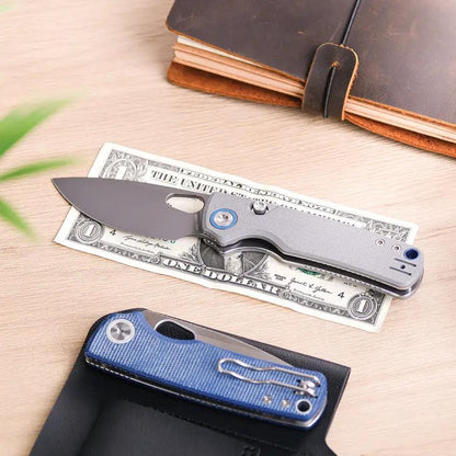 Vosteed Porcupine Top Liner Lock Knife - 3 Inch Drop Point Blade 14C28N Gray G10 Handle For EDC by Vosteed