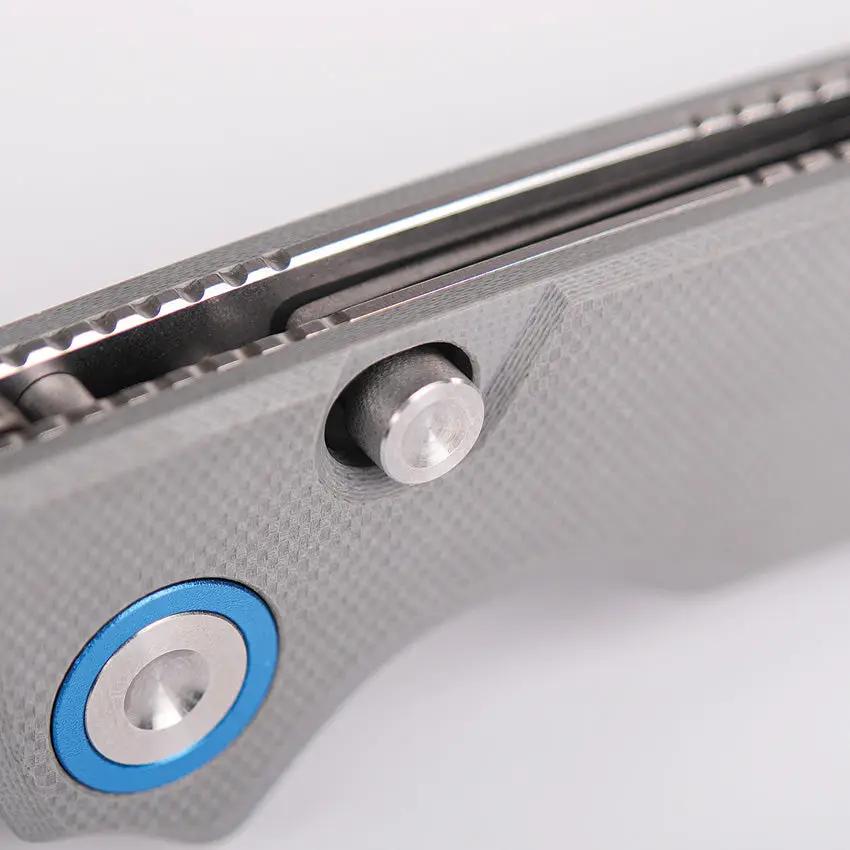 Vosteed Porcupine Top Liner Lock Knife - 3 Inch Drop Point Blade 14C28N Gray G10 Handle For EDC by Vosteed