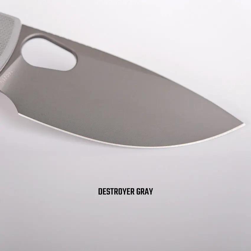 Vosteed Porcupine Top Liner Lock Knife - 3 Inch Drop Point Blade 14C28N Gray G10 Handle For EDC by Vosteed