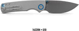 Vosteed Porcupine Top Linerlock Gray A2612 - Compact EDC Knife With 3-Inch Drop Point Blade In 14C28N Stainless Steel by Vosteed
