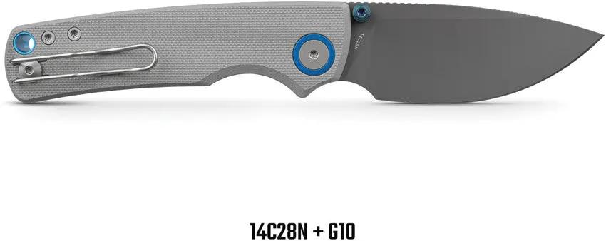 Vosteed Porcupine Top Linerlock Gray A2612 - Compact EDC Knife With 3-Inch Drop Point Blade In 14C28N Stainless Steel by Vosteed