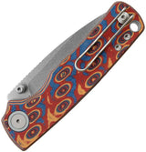 Vosteed Porcupine Top Linerlock Knife - Copper Raindrop Micarta Handle With 3 Inch Drop Point Blade 14C28N Stonewash EDC by Vosteed