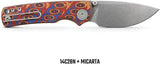 Vosteed Porcupine Top Linerlock Knife - Copper Raindrop Micarta Handle With 3 Inch Drop Point Blade 14C28N Stonewash EDC by Vosteed