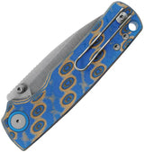 Vosteed Porcupine Top Linerlock EDC Knife Ocea A2614 - Satin 14C28N Blade And Blue Ocean Micarta Handle by Vosteed