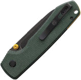 Vosteed Raccoon Top Linerlock Folding Knife - 14C28N Blade and Green Canvas Micarta Handle for EDC by Vosteed