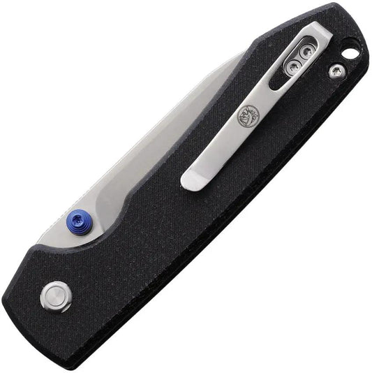 Vosteed Raccoon Top Linerlock Folding Knife - Satin 14C28N Blade With Black Canvas Micarta Handle by Vosteed