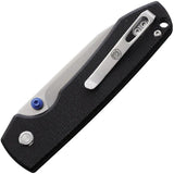 Vosteed Raccoon Top Linerlock Folding Knife - Satin 14C28N Blade With Black Canvas Micarta Handle by Vosteed