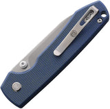 Vosteed Raccoon Top Linerlock Knife - Premium Blue Canvas Micarta Handle With Satin 3.25in Blade For EDC by Vosteed