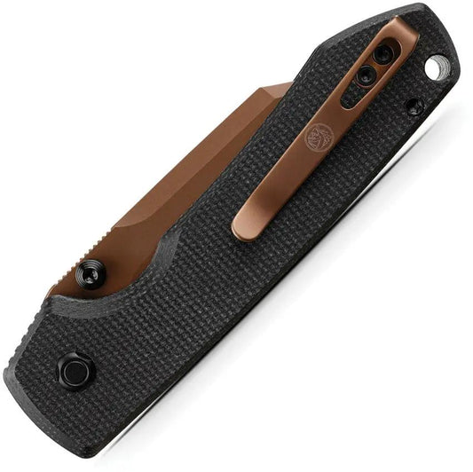 Vosteed Raccoon Folding Knife - Top Linerlock, Copper Dune Finish, Canvas Micarta Handle For EDC Enthusiasts by Vosteed