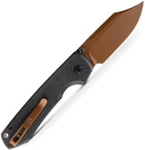 Vosteed Raccoon Folding Knife - Top Linerlock, Copper Dune Finish, Canvas Micarta Handle For EDC Enthusiasts by Vosteed