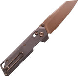 Vosteed Parallel Crossbar Lock Dune Knife - Copper Finish S35VN Blade Titanium Handle For EDC Enthusiasts by Vosteed