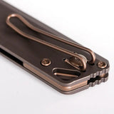 Vosteed Parallel Crossbar Lock Dune Knife - Copper Finish S35VN Blade Titanium Handle For EDC Enthusiasts by Vosteed