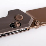 Vosteed Parallel Crossbar Lock Dune Knife - Copper Finish S35VN Blade Titanium Handle For EDC Enthusiasts by Vosteed
