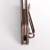 Vosteed Parallel Crossbar Lock Dune Knife - Copper Finish S35VN Blade Titanium Handle For EDC Enthusiasts by Vosteed