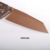 Vosteed Parallel Crossbar Lock Dune Knife - Copper Finish S35VN Blade Titanium Handle For EDC Enthusiasts by Vosteed