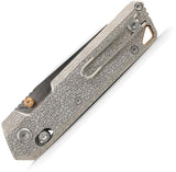 Vosteed Parallel Crossbar Lock Arctic EDC Knife - 2.9in S35VN Reverse Tanto Blade, Titanium Handle by Vosteed