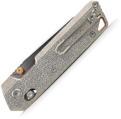 Vosteed Parallel Crossbar Lock Arctic EDC Knife - 2.9in S35VN Reverse Tanto Blade, Titanium Handle by Vosteed