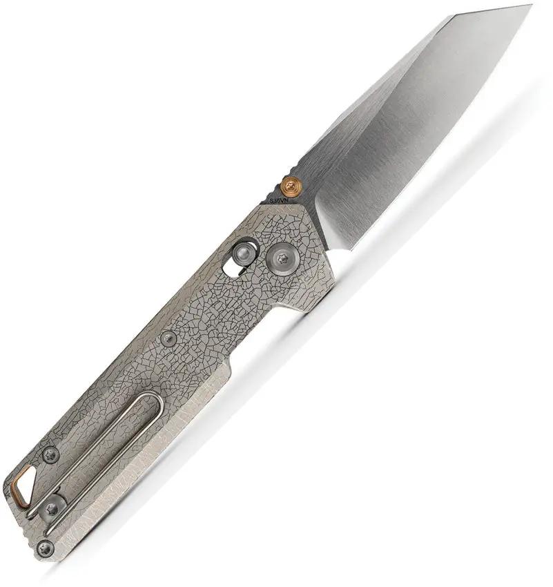 Vosteed Parallel Crossbar Lock Arctic EDC Knife - 2.9in S35VN Reverse Tanto Blade, Titanium Handle by Vosteed