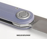 Vosteed Corgi Vanchor Lock Knife - Blue G10 Handle 3-Inch N690 Drop Point Blade With Pouch Included by Vosteed