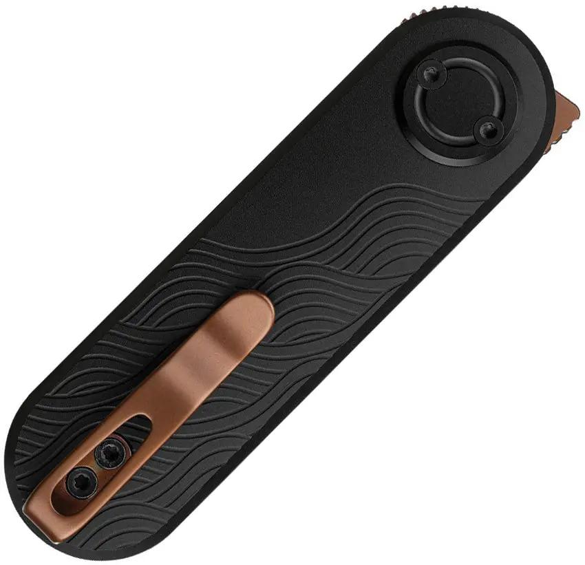 Vosteed Corgi V Vanchor Lock Knife Copper Dune Blade With Lightweight Black Aluminum Handle For EDC by Vosteed