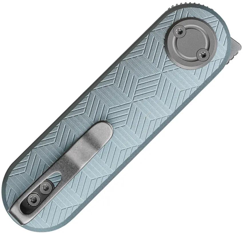 Vosteed CorgiV Vanchor Lock Alu Blue EDC Knife - Secure Vanchor Lock, Satin 14C28N Drop Point Blade by Vosteed