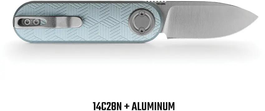 Vosteed CorgiV Vanchor Lock Alu Blue EDC Knife - Secure Vanchor Lock, Satin 14C28N Drop Point Blade by Vosteed