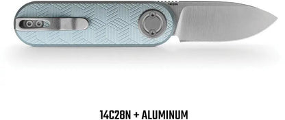 Vosteed CorgiV Vanchor Lock Alu Blue EDC Knife - Secure Vanchor Lock, Satin 14C28N Drop Point Blade by Vosteed