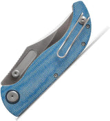 Vosteed Naga Top Linerlock - Blue EDC Knife With 3.5 Inch Satin S35VN Blade And Micarta Handle by Vosteed